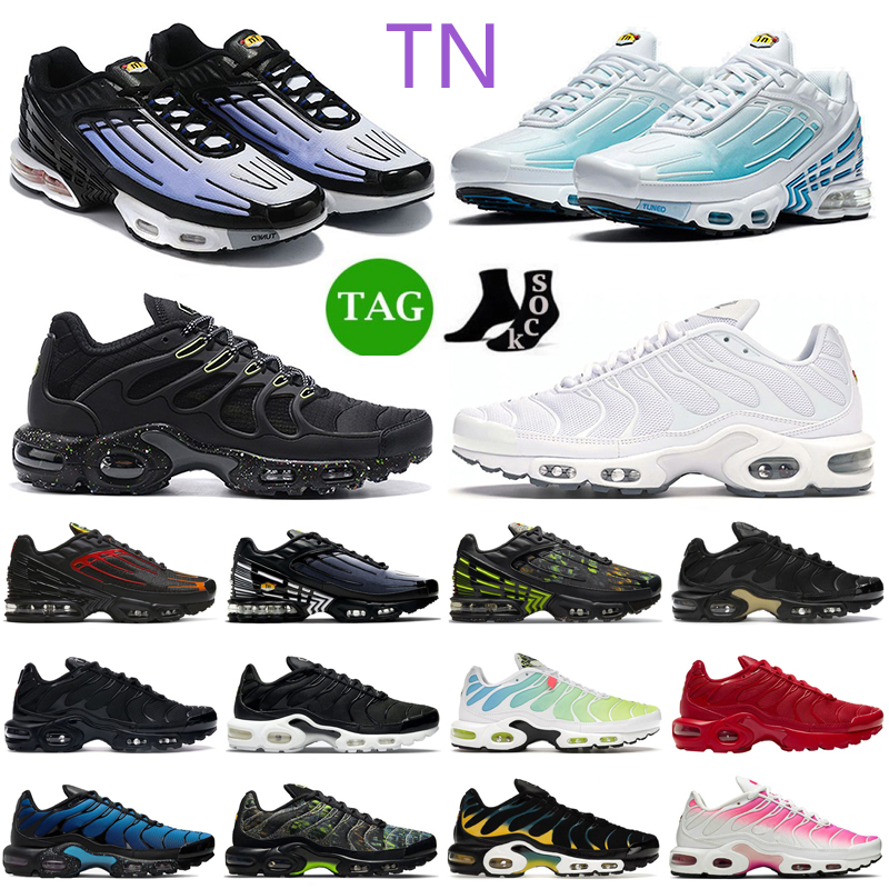 

TN Airmax Plus 3 Running Shoes Men Women Max Triple Black White Psychic University Blue Hyper Jade Midnight Navy Mens Trainers Outdoor Sports Sneakers size 36-46, 24