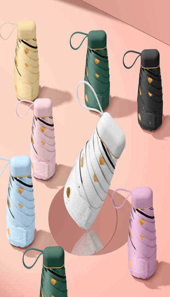 

Cute Fold Sun Mini Umbrella Women Protection Flat Small Sunshade Pocket Designer Outdoor Foldable J220722