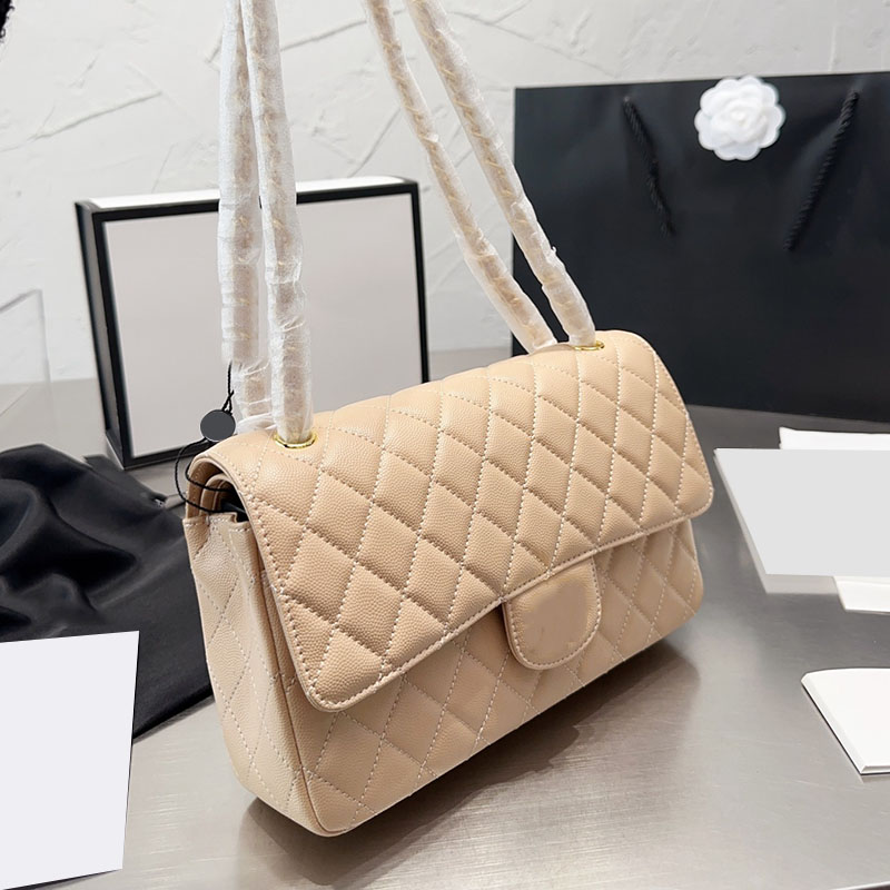 

CC Bags Luxury Brand Shoulder Bags Womens Crossbody Classic Caviar Bags Calfskin Gold metal Matelasse Chain Shoulder Pochette With Pouch Han, Box