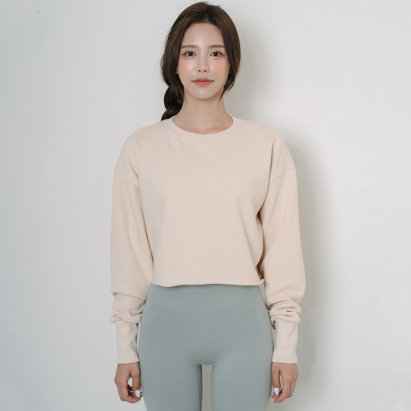 

LL59 Women's Yoga Causal Sweatshirts Loose Fit Long Sleeve Sweater Ladies Cotton Workout Athletic Gym Shirts Causal Clothing, Pink