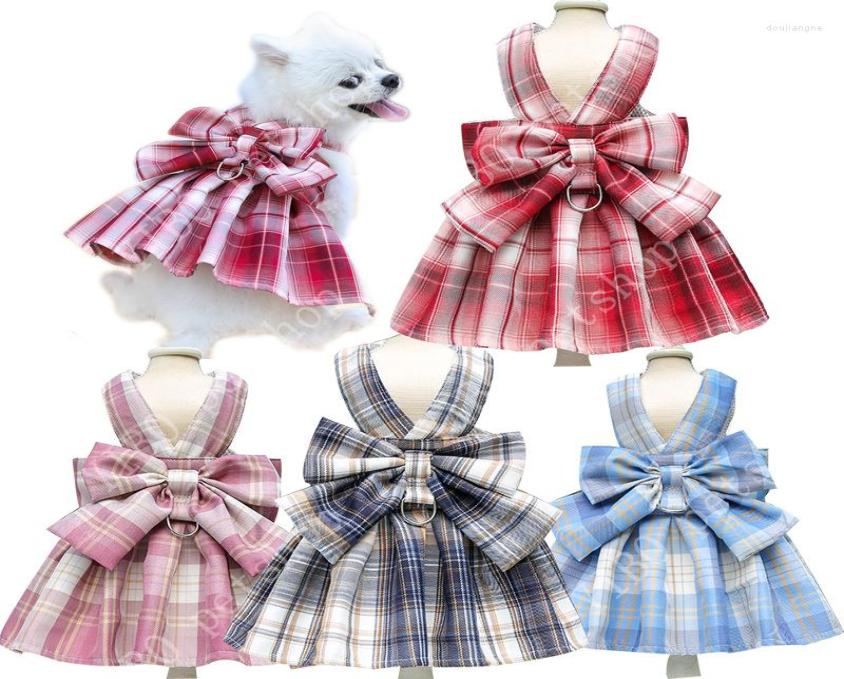 

Dog Collars Harness Leash Set Dress Skirt Chest Strap Walking Lead Cat Vest Clothes Teddy Pet Supplies