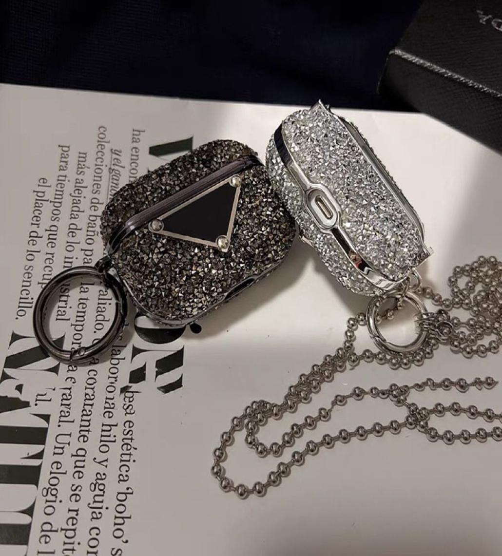 

Earphone For Apple AirPods Pro 2 3 Pro Luxurys Designers Earphones Full Crystal Bluetooth Wireless Earphone Protect Shell D2205183