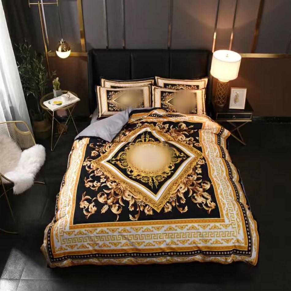 

Luxury designers bedding sets pattern printed duvet cover  size bed sheet pillowcases designer comforter set286W
