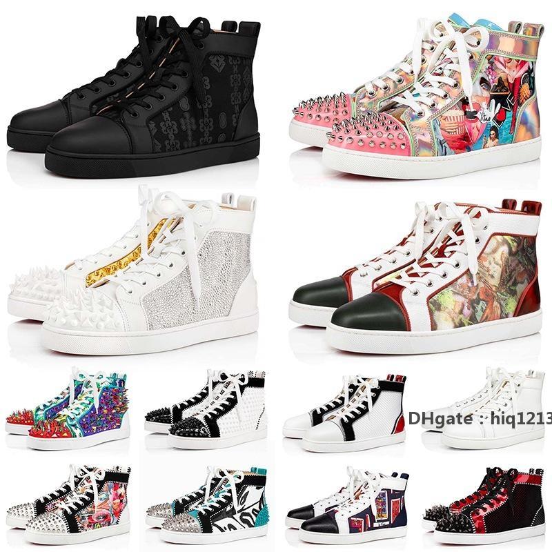 

Red-Bottoms shoes Christians Designer Shoes Red Men Women Big Size Us 13 Fashion Platform Sneakers Black Studded Spikes Golden Flat hRI, B5