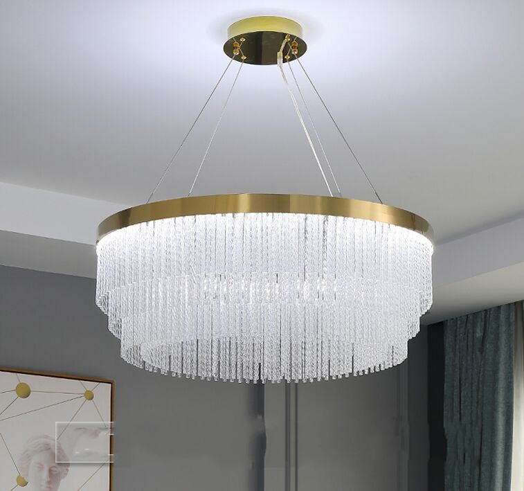 

Nordic Lamp Main Living Room Postmodern Chandeliers Luxury High-End Bedroom Lamp Atmospheric Home Restaurant Crystal Pendant Light