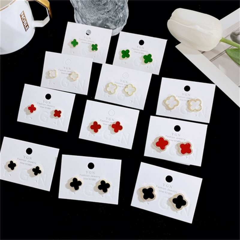 

Sweet 18K Gold Plated Luxury Brand Designers Double Letters Stud Clip Chain Geometric Famous Women 925 Silver Crystal Rhinestone Earring Wedding Party Jewerlry