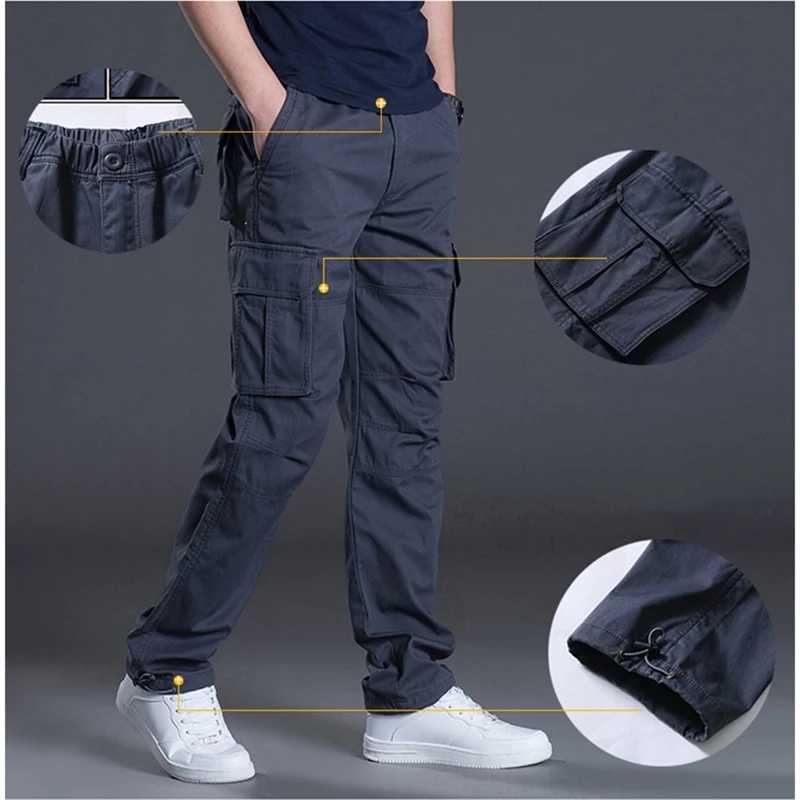 

Spring Mens Cargo Pants Tactical Multi-Pocket Overalls Male Combat Cotton Loose Slacks Trousers Army Military Straight Pants X0611, 194102 black camo