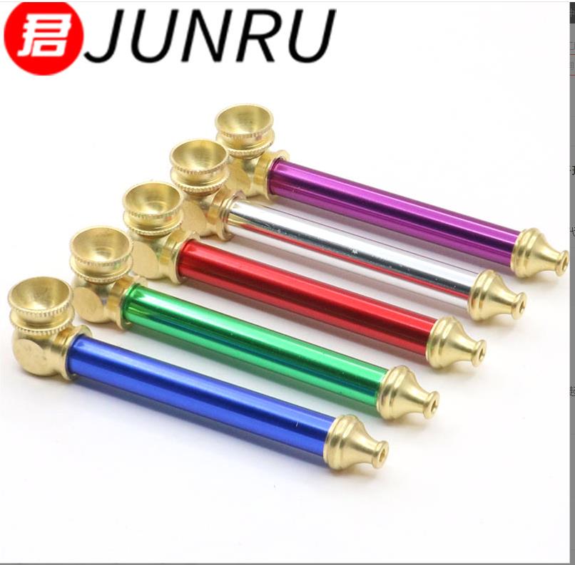 

Smoking pipes Metal screw pipe Pure copper pipe Multicolor small pipe 10cm