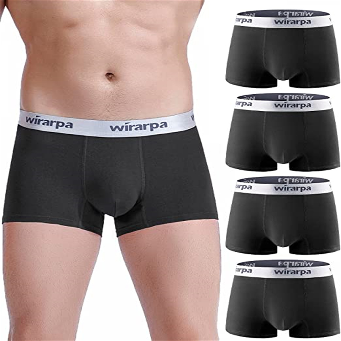 

Mens Underpants Trunks Underwear Cotton Boxer Briefs Short Leg Comfortable 4 Pack