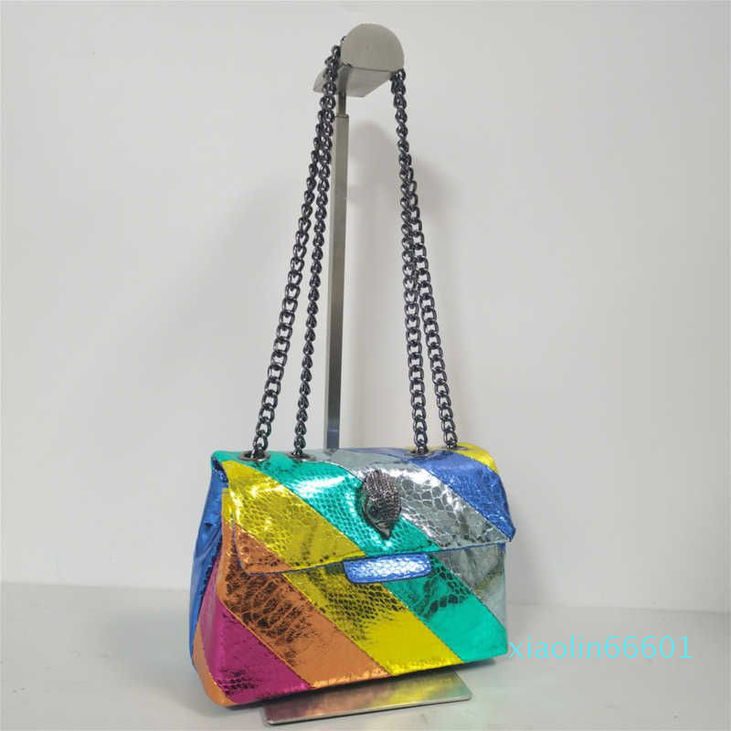 

kurt geiger shoulder bag women bags colorful leather stitching handbag chain crossbody metal eagle head UK luxury wallet designer shoulders
