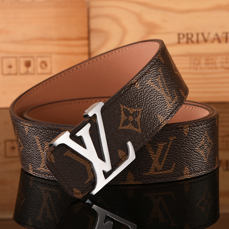 

Louis Vuitton LV Luxury designer Belt Buckle Fashion Genuine Leather Women Belts For men Letter Double Big gold classical A801, No box