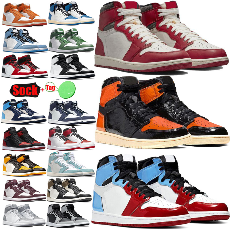 

Designer 1 High OG 1s Basketball Shoes jumpman Patent Bred Taxi University Blue Bleached Coral Mid Light Smoke Grey Black White Heritage Dark Mocha men women sneakers, #11 dark mocha