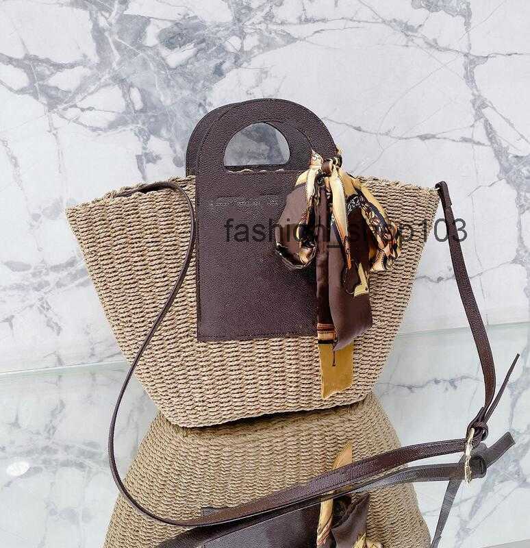

Weave Luxury Brand Shopping Bags Fashion Women High Capacity Bucket Bag Printing Leather Design Handbag Highs quality Straw Outdoor Sand Beach Vacation Totes 2023, Khaki