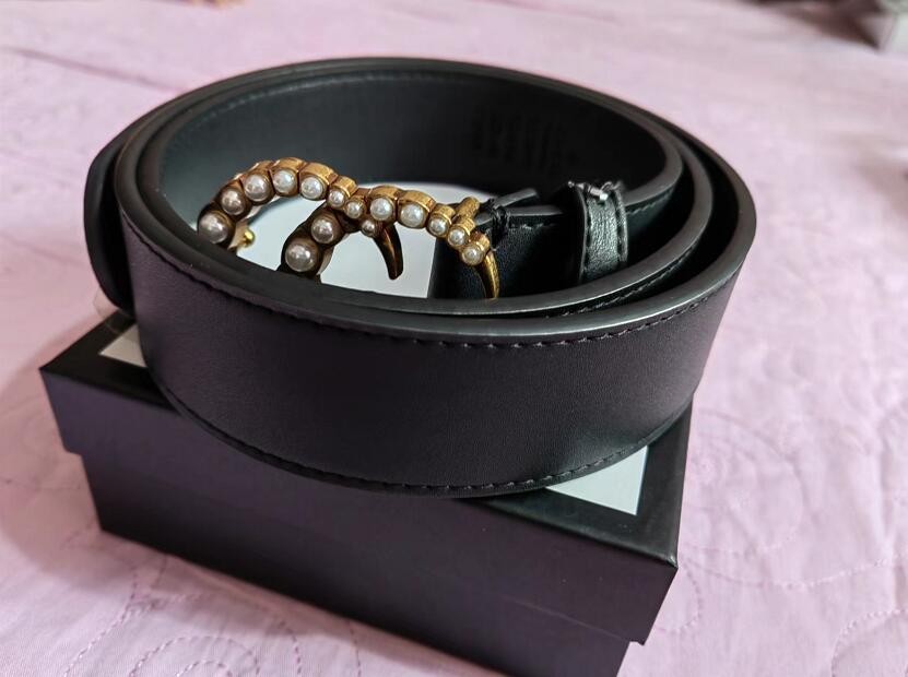 

Men's Fashion Belt Luxury Men's Designer Women's Denim Belts Size 105-125cm with box, Black