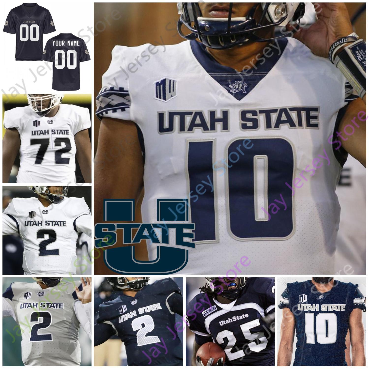 

Custom Utah State Aggies Football Jersey NCAA College Love Gerold Bright Henry Colombi Siaosi Mariner Deven Thompkins Nathan Jaylen Warren, White