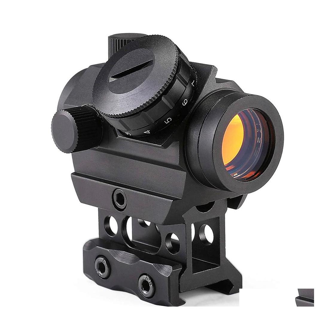 

Hunting Scopes Tactical 1X20 Red Dot Sight Optic Reflex Rifle Scope 11 Levels Adjustable With 1 Riser Mount Airsoft Hunting Accessor Dhr3M