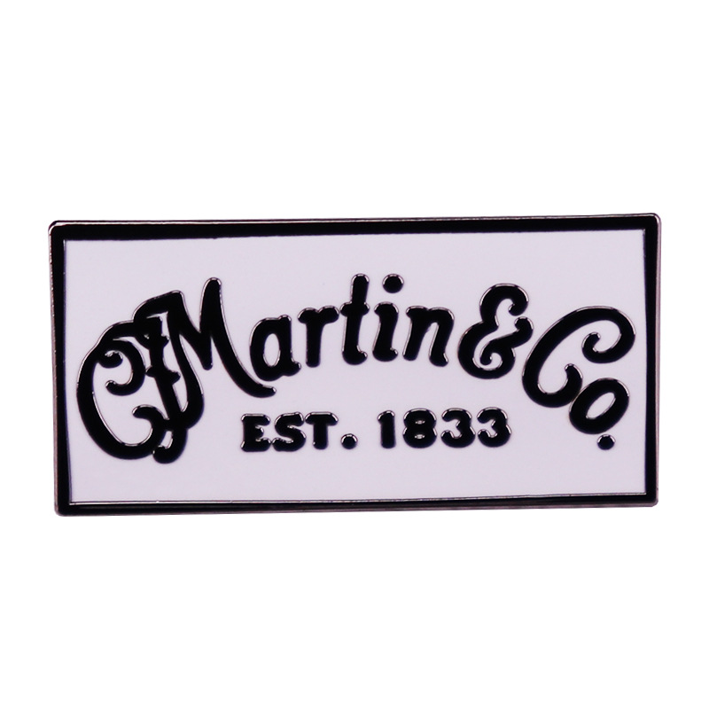 

Martin Guitar logo badge brooch jewelry badges pins black white pins, As picture