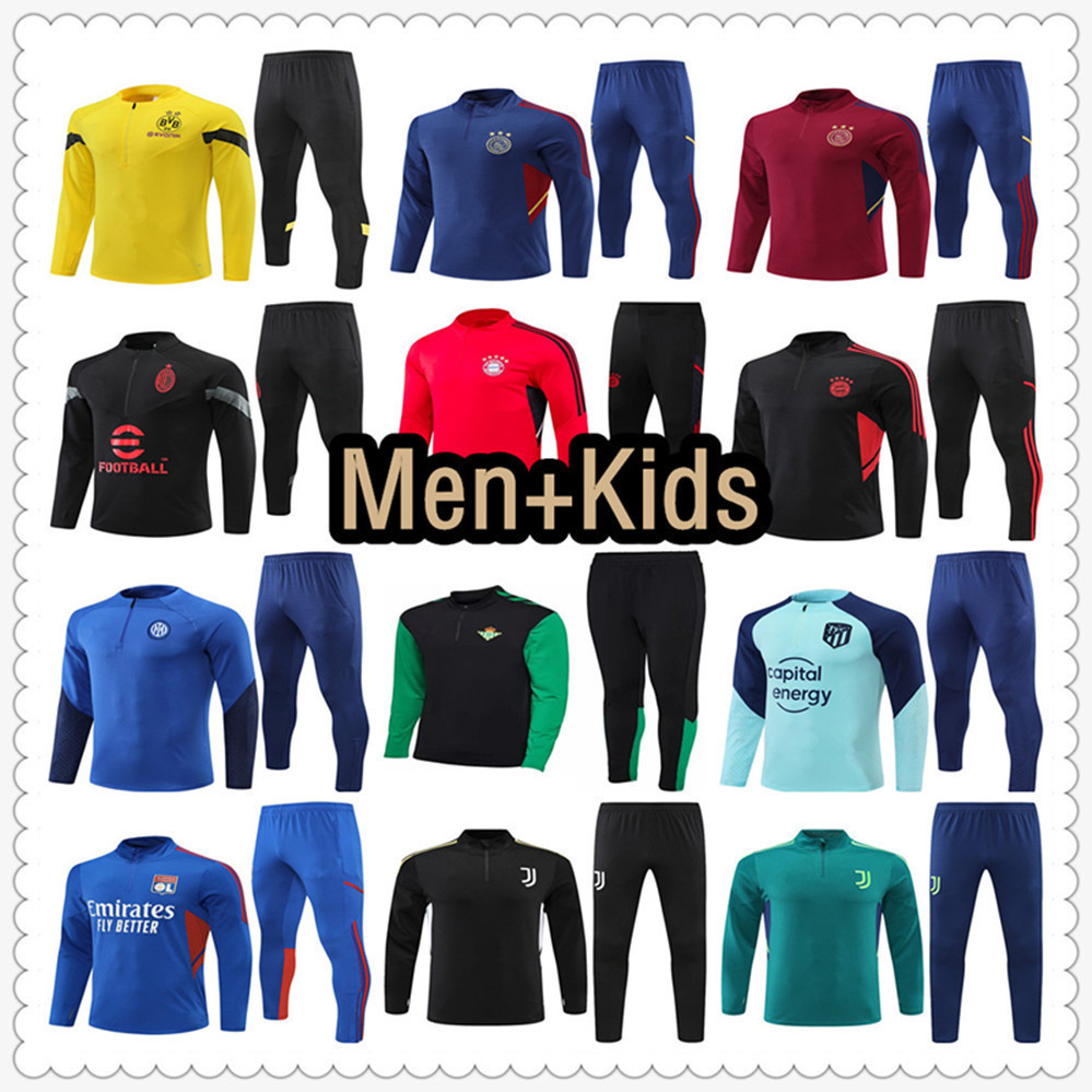 

22 23 tracksuit football jerseys training suit jersey soccer tuta survetement foot de maillot futbol chandal jogging jacket 2022 2023 men and kids kit 888