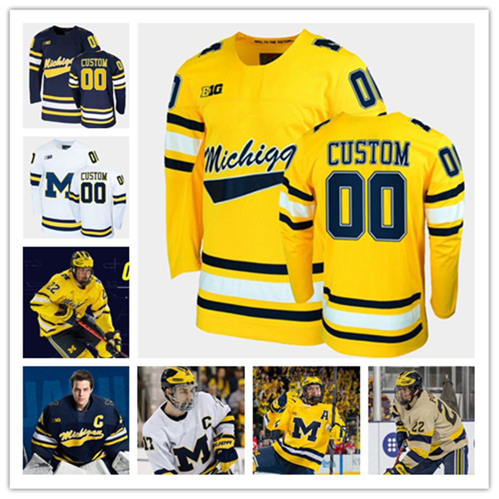 

Hockey Custom Jersey 15 Jacob Truscott 20 Keaton Pehrson 27 Nolan Moyle 43 Luke Hughes 1 Erik Portillo 4 Gavin Brindley 12 Brendan Miles, Navy/2022 frozen four patch