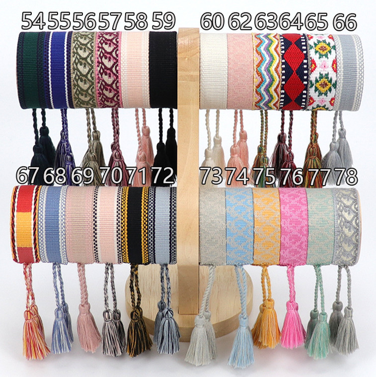 

Designer Woven Friendship Bracelet Luxury Brand for Women Leopard Printed Rope Bracelets Embroidery Braided with Tassel Bangle Men Jewelry