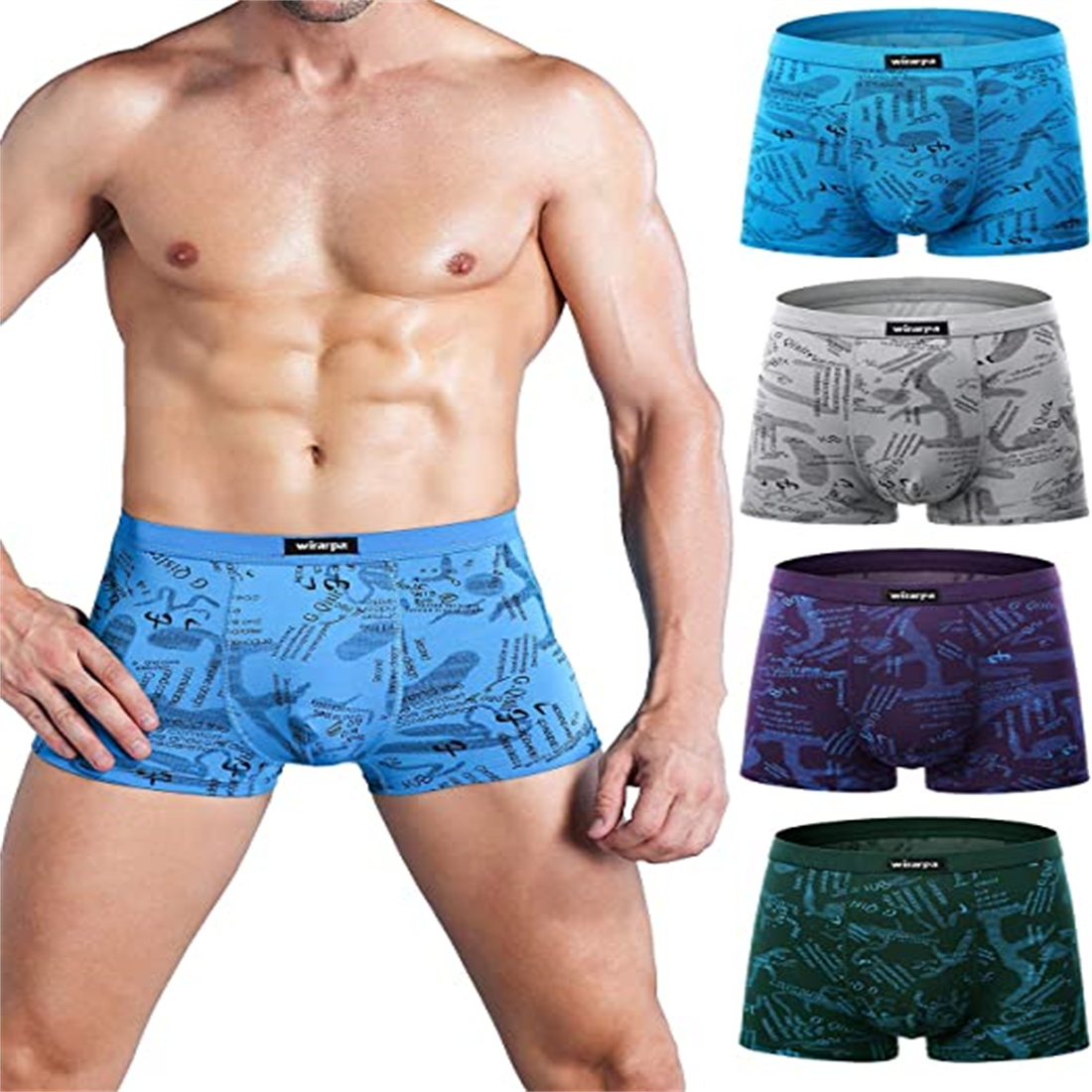 

Men's Underpants Breathable Modal Microfiber Trunks Underwear Covered Band Multipack