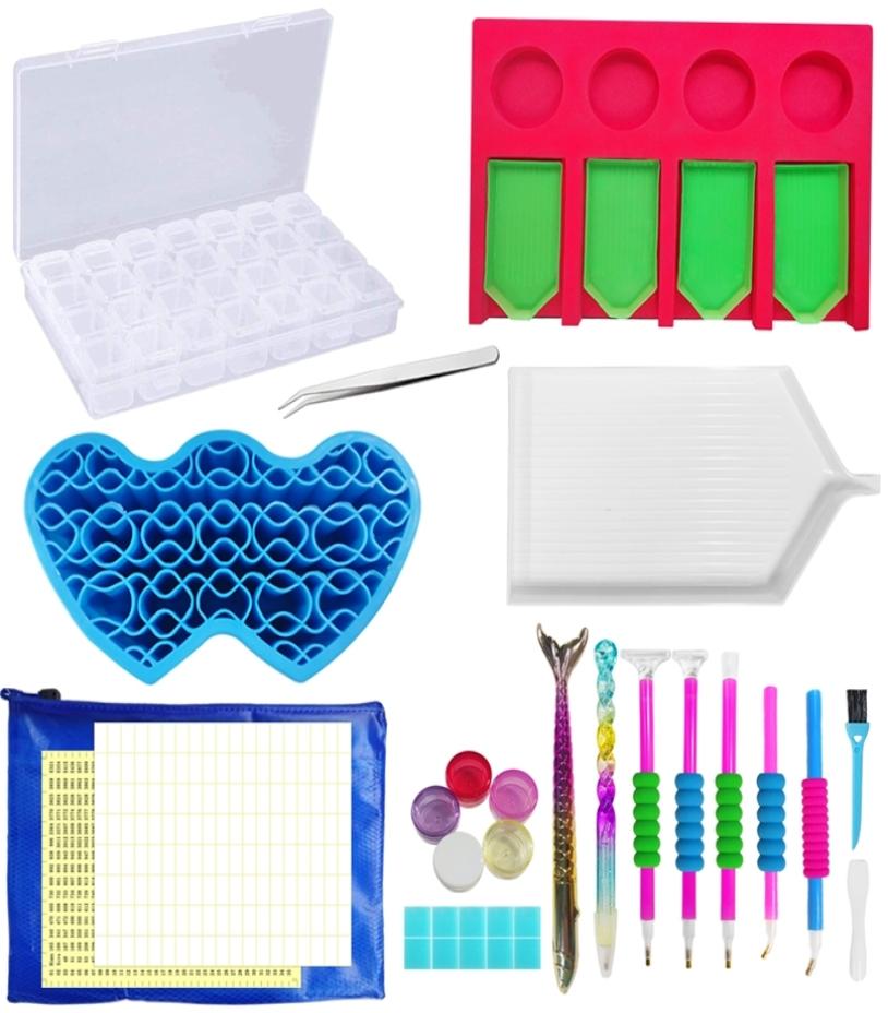 

Diamond Painting Kits with Tray Organizer Diamond Painting Accessories Tools Storage Box Diamond Painting Supplies 2012268263166