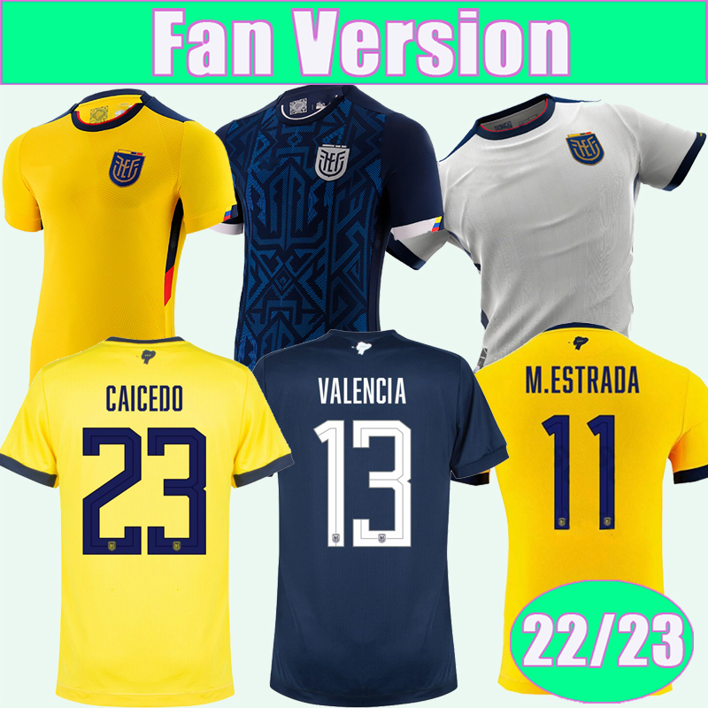 

22 23 Ecuador ESTUPINAN PLATA Mens Soccer Jerseys MARTINEZ HINCAPIE D. PALACIOS M. CAICEDO Home Away 3rd Fotball Shirt Short Sleeves, Qm10123 22 23 home no patch
