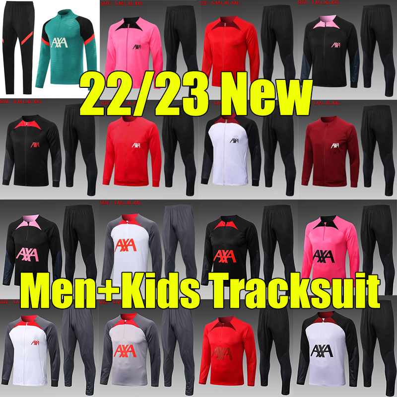 

top 22/23 DARWIN kids men adults football tracksuit soccer training suit set jacket 2022 2023 ELLIOTT Mohamed Luis DIaz kit survetement foot chandal tuta jogging, A567# 2223