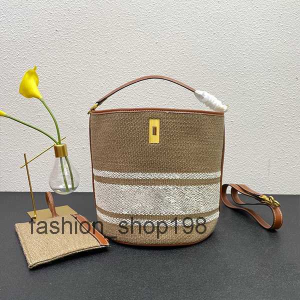 

Superior quality straw Tote Bags Woven new bucket bag shoulder handbag messenger French Lafite grass canvas Large shopping bag girl handle purse 2023