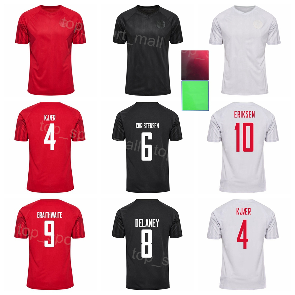 

National Team 14 DAMSGAARD Soccer Jerseys 2022 2023 World Cup SKOV OLSEN MAEHLE KRISTENSEN DOLBERG ANDERSEN CHRISTENSEN HOJBJERG KJAER Football Shirt Kits DanMai, With patch