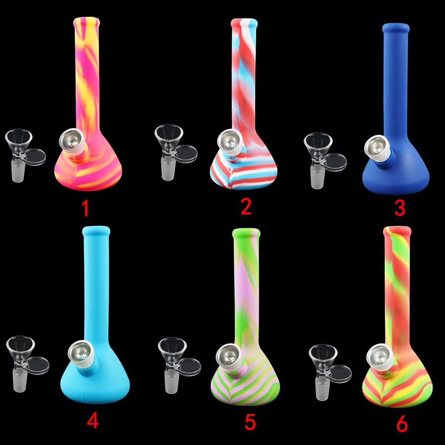 

smoke shop Unique design Silicone Unbreakable Hookah Portable Silicone Water Pipes shisha tobacco smoking pipe oil dab rig Multiple colors bong