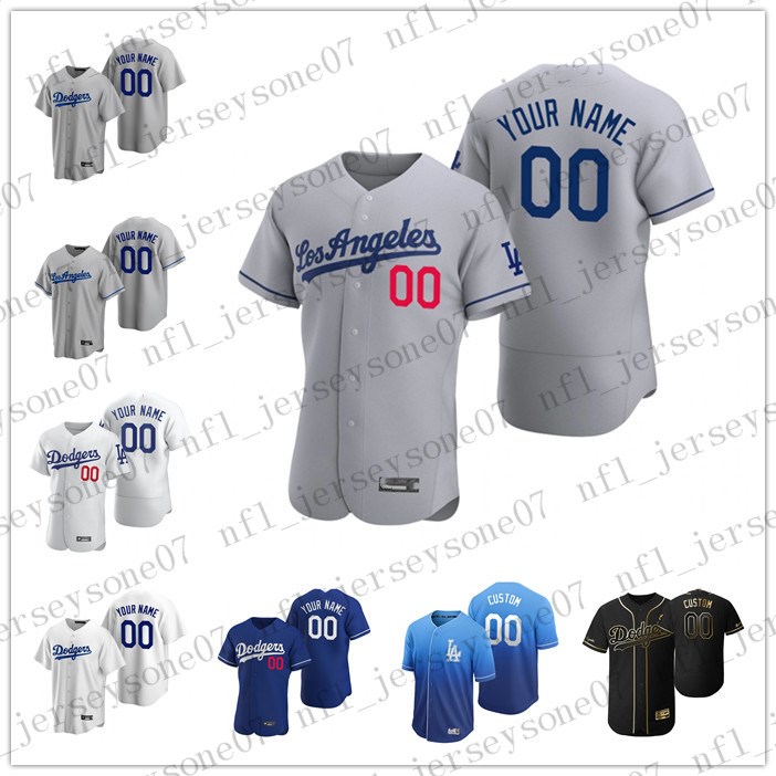 

Jersey Custom Men women youth Los''Angeles''Dodgers''White blue gray BLACK Authentic 2020 Road