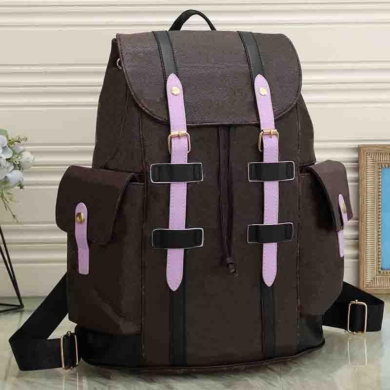 

lvs handbag MONTSOURIS backpack woman classic brown flower fashion leather travel bag designer buckle tie rope backpacks Turtledove Sperone M45501 WZZG, Red