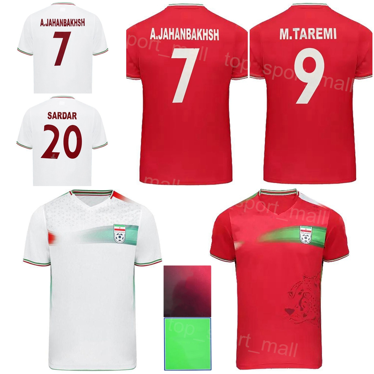 

National Team Iran Soccer 13 Hossein Kanani Jerseys 2022-23 World Cup Ali Gholizadeh Saeid Ezatolahi Alireza Jahanbakhsh Ali Karimi MOHARRAMI Football Shirt Kits, White