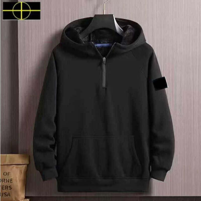 

plus size coat Men's sportswear Stone jacket island sweater Women's pullover Running is land sportswear Solid casual sportswear Street wear pullover M-3XL hoodie, Black