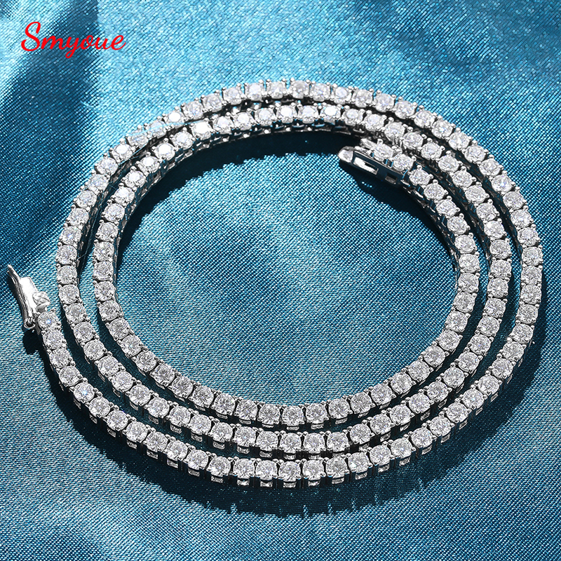 

Pendant Necklaces Smyoue 33545mm 100% All Moissanite for Women Men Sparkling Lab Diamond Tennis Chain 925 Sterling Silver 221119