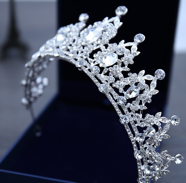 

Rhinestone barrettes Bridal Jewelry Tiara Crystal Princess Crown Headpiece Wedding Dress Bridal Hair Accessories