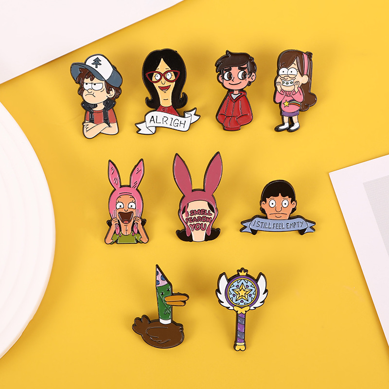 

Comedy Cartoon Brooches Cute Anime Movies Games Hard Enamel Pins Collect Metal Cartoon Brooch Backpack Hat Bag Collar Lapel Badges, Color #1