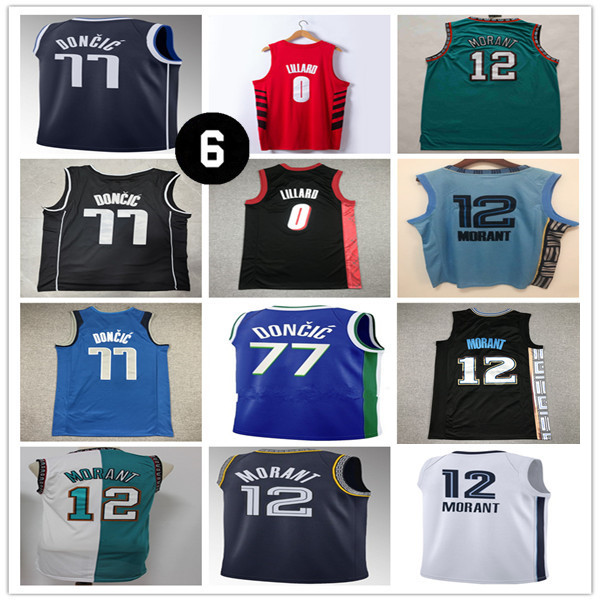 

Men Mavs Luka Doncic City Edition Basketball Jerseys 12 Ja Morant Damian 0 Lillard Portland Uniforms Stitched Maillots de basket With No 6 Bill Russell Patch Size S, As pic
