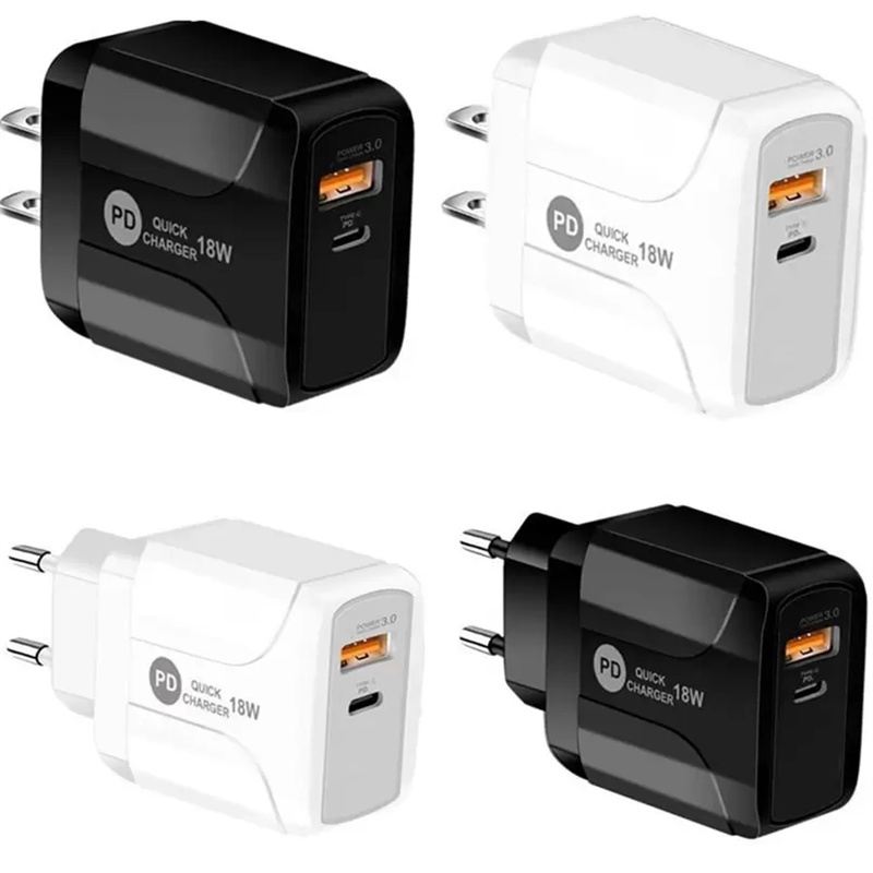 

Cell Phone Chargers 18W Quick Charge QC 3.0 PD Type c USB Wall Charger EU US Plug For Iphone 12 mini pro max 11 Samsung S20 S21 ultra With Retail Packaging