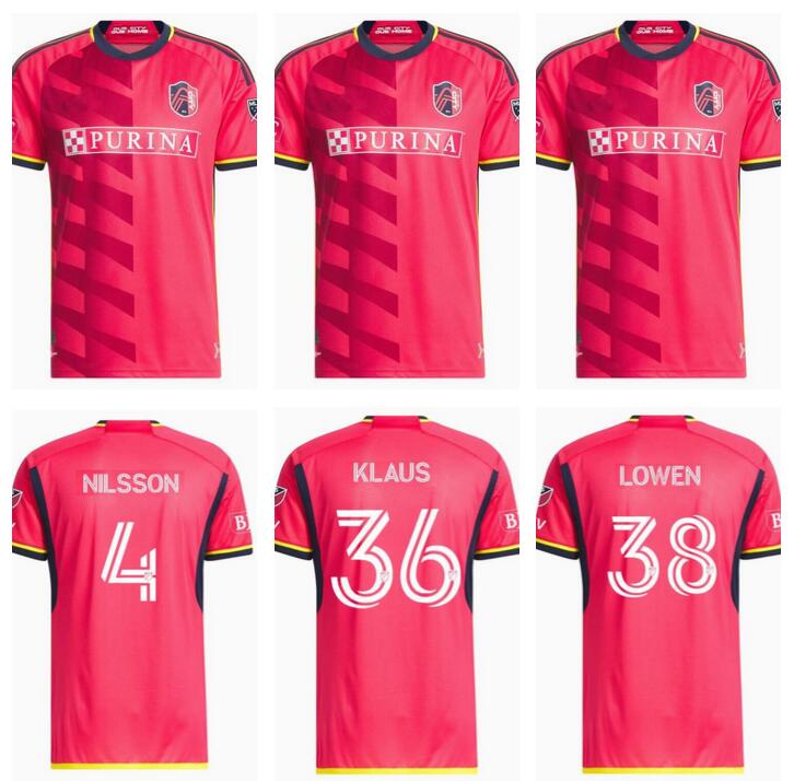 

MLS 2023 St. L ouis City SOCCER JERSEYS NEW 2022 st Louis''RED' SC NILSSON 4 KLAUSS 36 NELSON GIOACCHINI VASSILEV BELL PIDRO FOOTBALL SHIRT home player version fan jersey