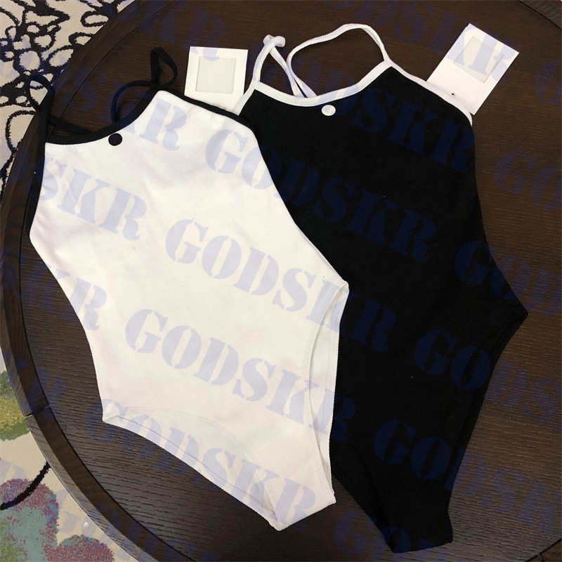 

Womens One Piece Bikini Brand Knitted Swimwear Small Letter Logo Swimsuit Sling Bathing Suit, Please contact me real pic