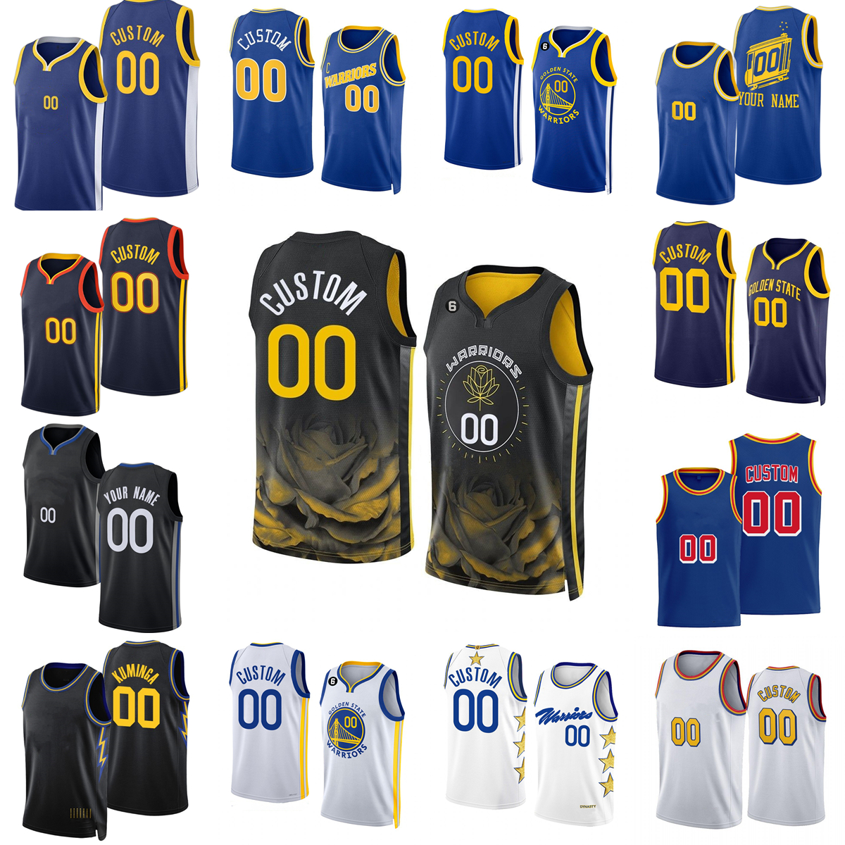

Custom Printed 2023 New Basketball Jerseys Curry Thompson Wiggins Green Wiseman Kuminga Moody Poole Looney Baldwin Rollins Lamb''Warriors''Jersey Size S-XXL