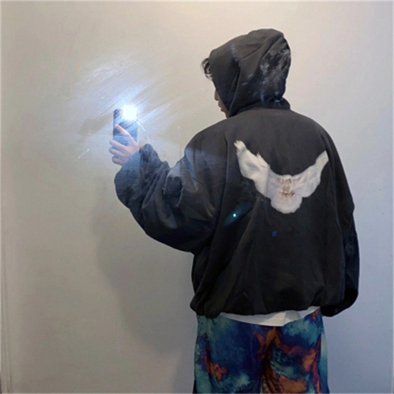 

Tripartite Co-branded Dove Hoodie Designer Kanyes Hoody Wests Fashion Men Oversize Hooded Sweatshirts Peace Doves Printed Mens And Womens Yzys Pullover gap Hoodies, Style2 gray