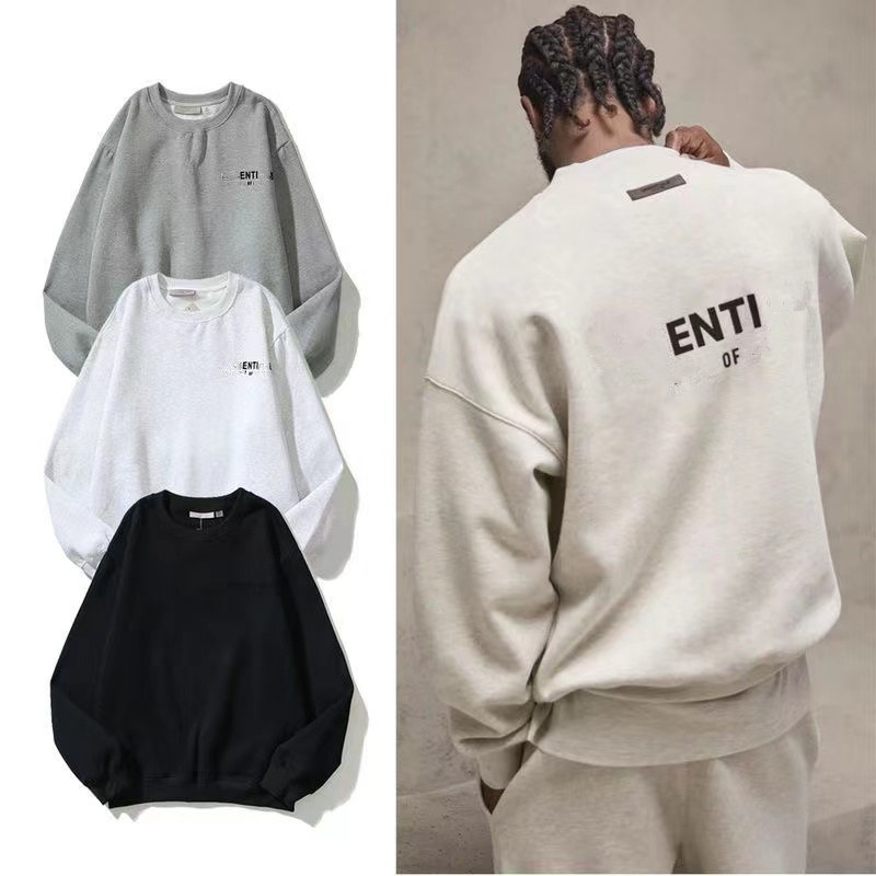 

Season 8 Double thread ess Sweatshirt Alphabet Pullover US Loose Men's Sweater Long Sleeve T-shirt Coat Women