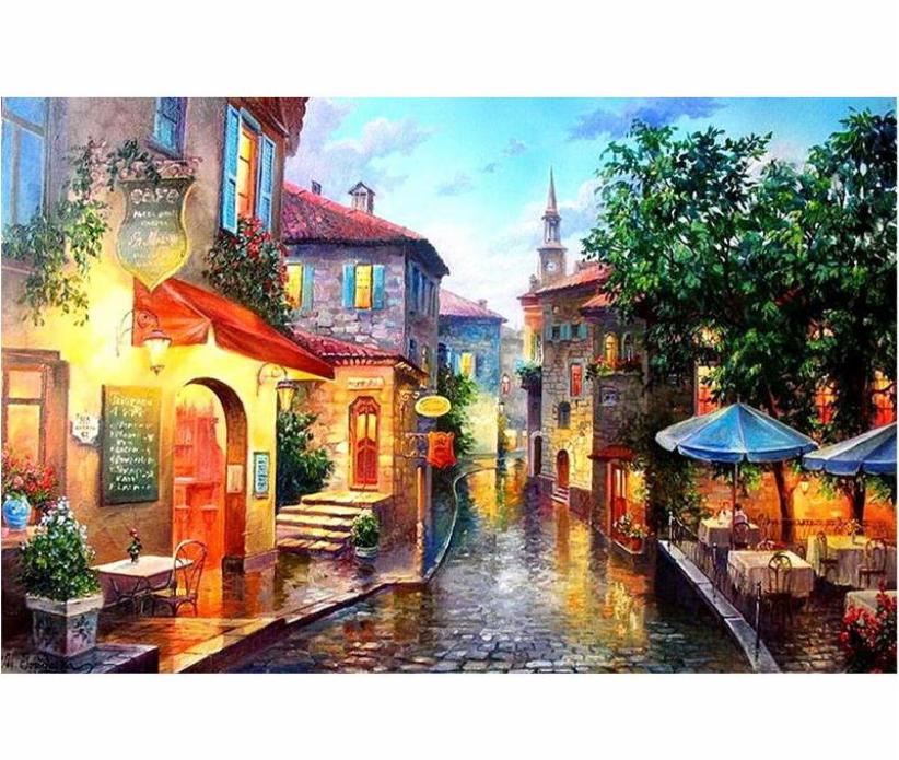 

100 Handpainted HD Print Classical Impressionist City Landscape Art Oil Painting On Canvas Wall Art Home Decor High Quality l57