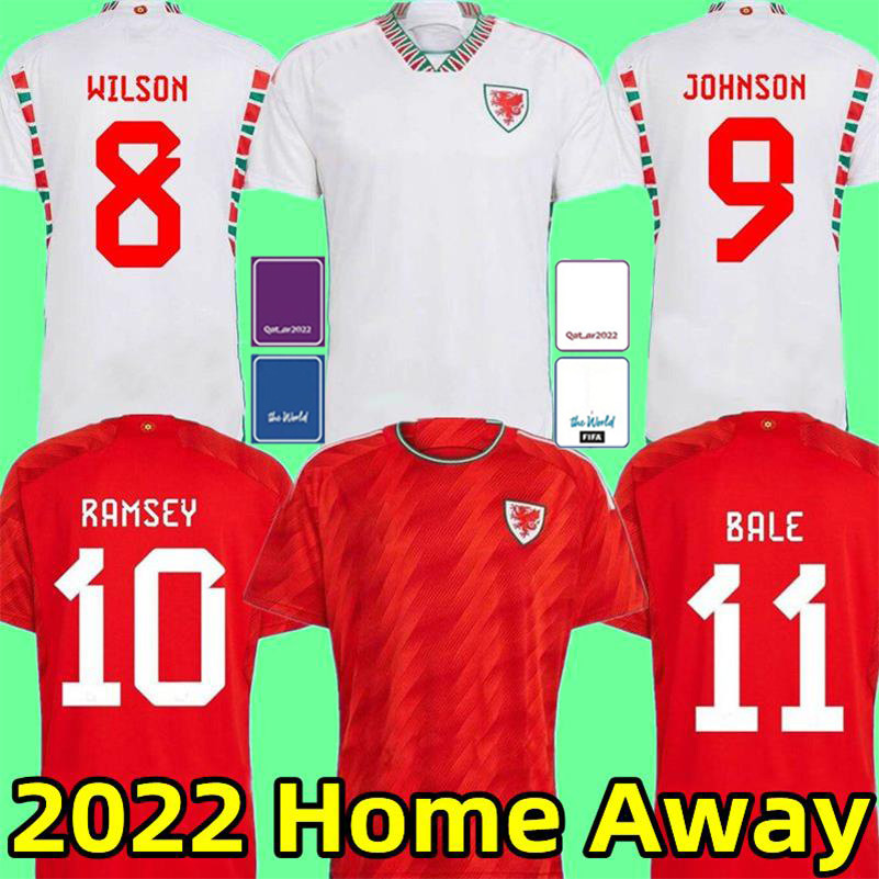 

2022 Wales Soccer Jerseys BALE WILSON ALLEN RAMSEY world cup National Team RODON AMPADU Moore Men 22 23 Home Away Football Shirt kids kit Uniforms fans version top men