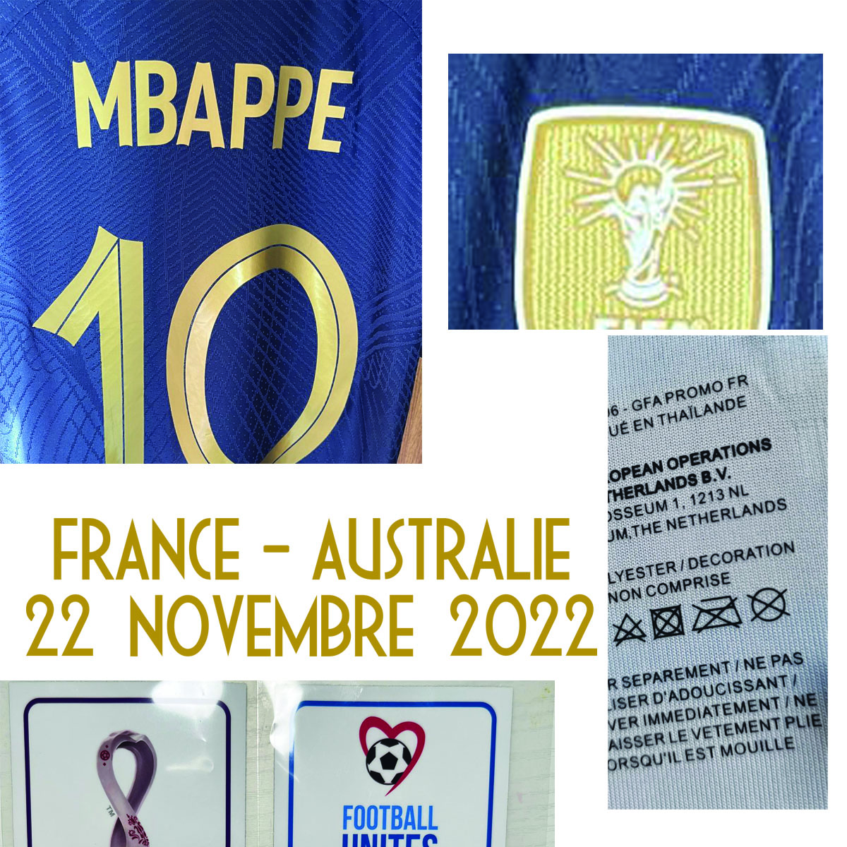 

Home Textile 2022 Match Worn Player Issue MBAPPE Dembele Rabiot BENZEMA GIROUD GIREZMANN Maillot Soccer Patch Badge, #10 mbappe