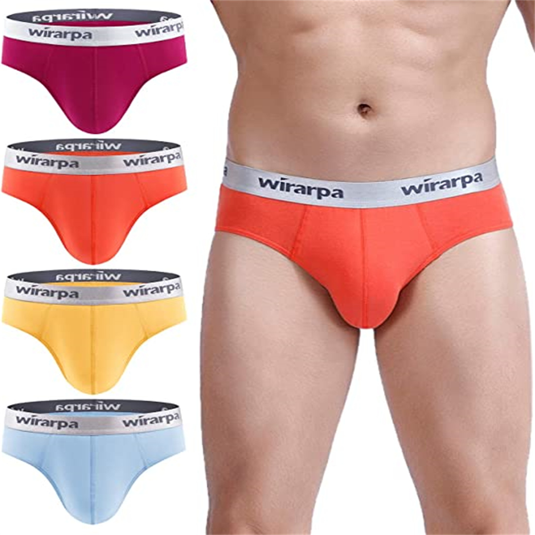 

Men's Underpants Cotton Stretch Underwear Support Briefs Wide Waistband Multipack