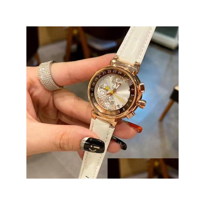 

Wristwatches Fashion Luxury Women Watches Top Esigner Watch 32Mm Diamond Dial Wristwatches Leather Strap Quartz Clock For Ladies Chr Dhdtp